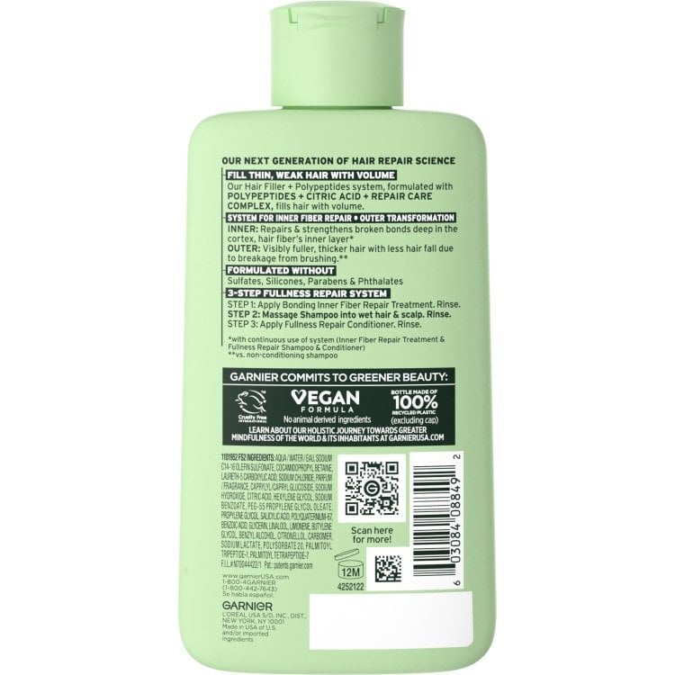 shampoo riparatore e volumizzante per capelli con riempitivo e polipeptidi