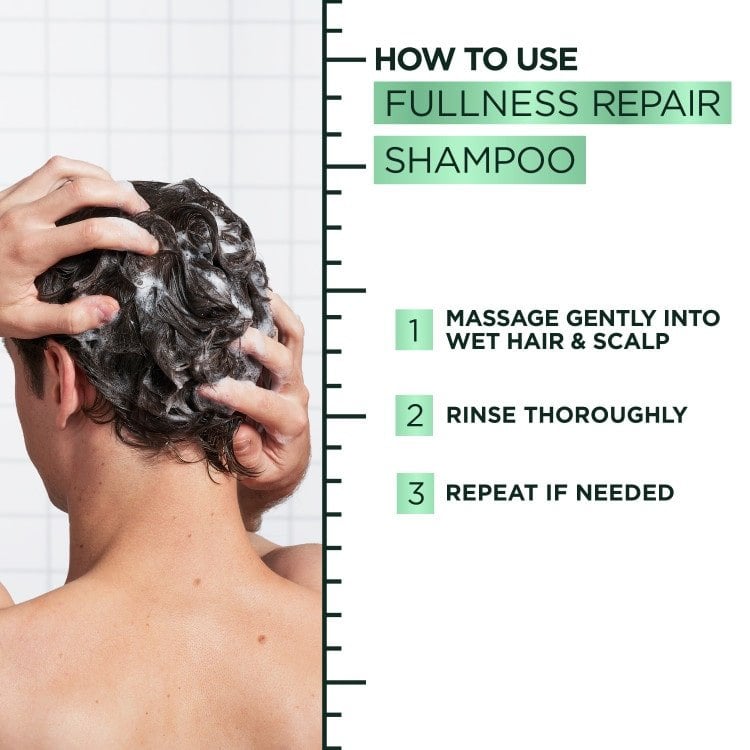 shampoo riparatore e volumizzante per capelli con riempitivo e polipeptidi