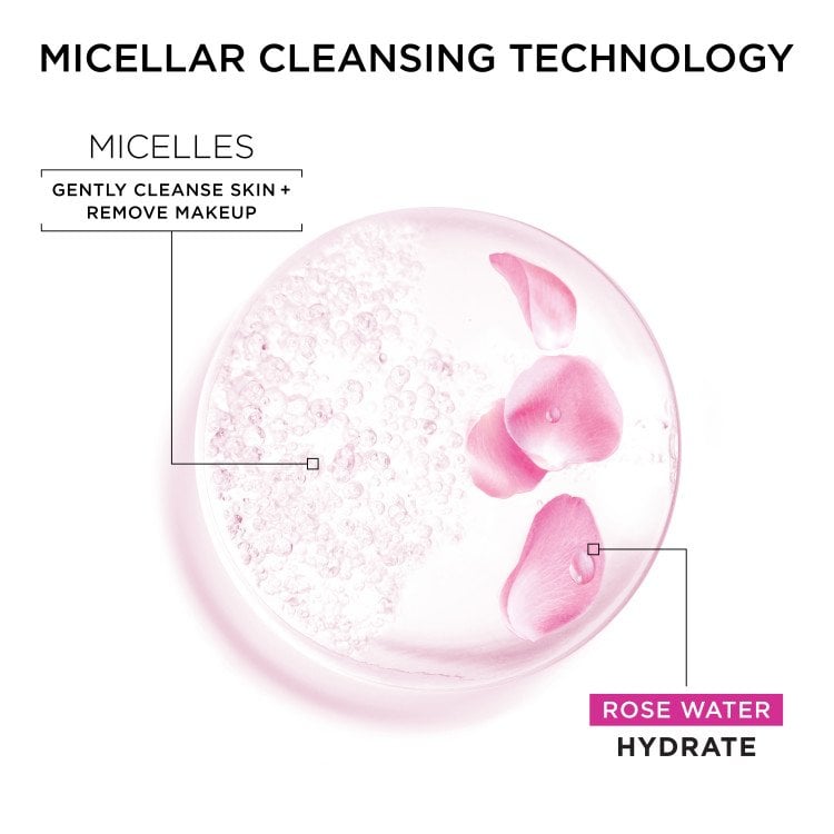 acqua micellare detergente alla rosa