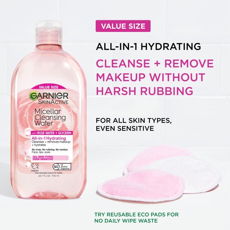 acqua micellare detergente alla rosa