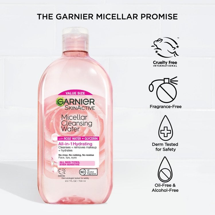 acqua micellare detergente alla rosa