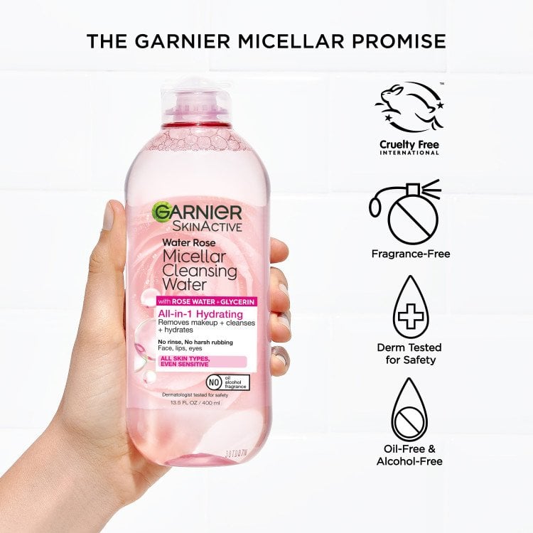 acqua micellare detergente alla rosa